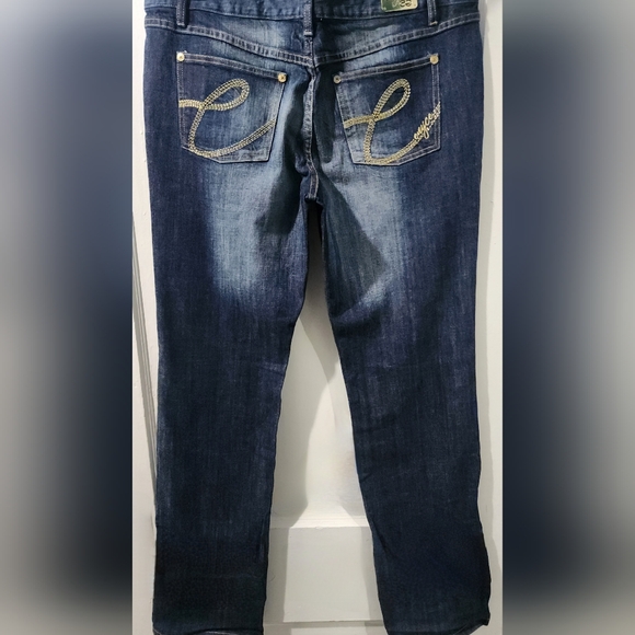 Y2K Vintage Enyce Women's Dark Blue Straight Leg Jeans size 15 - Picture 2 of 5